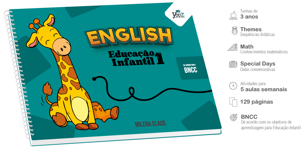 Livro de Inglês para crianças de 3 anos (Educação Infantil)