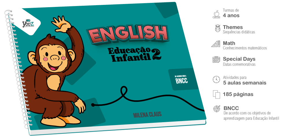 Livro de Inglês para crianças de 4 anos (Educação Infantil)